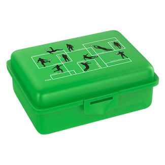 Fizzii Lunchbox mit Trennfach grün, Spielzüge Fussball