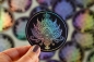 Preview: Jabalou wasserfester Hologramm Sticker, Lotus rund