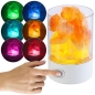 Preview: RGB-LED-Tischleuchte mit natürlichen Salzkristallen, 7 Farben, USB, 3W