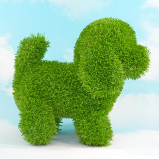 AniPlants, Grasfigur, "Hund" stehend, Gartendeko, 35cm