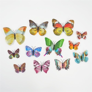 12 Stück 3D Magnet-Schmetterlinge leuchtend im Set