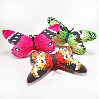 Schmetterlings Plüsch-Kissen, vollfarbig, sortiert in 3 Designs, 30x20x5,5cm
