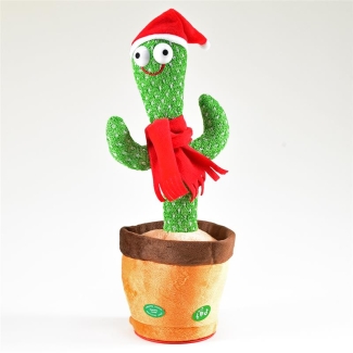 Tanzender Kaktus mit Sound und Laberfunktion, Weihnachtsmütze