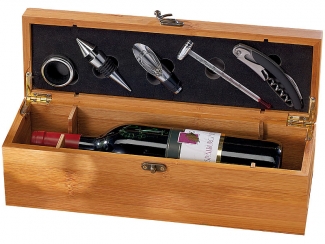 5-teiliges Sommelier-Set in edler Geschenkbox für 1 Weinflasche