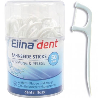 Zahnseide Sticks Elina 50er in Standdose