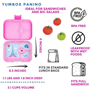 Yumbox Panino (4 Unterteilungen) Fifi Pink Paris Znüni Lunchbox