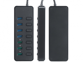 Aktiver 7-Port-Hub mit 4x USB 3.0 & 3x BC-1.2-Ladeport (7,2 A / 36 W)