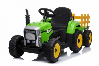 Kinderfahrzeug - Elektro Auto Traktor mit Anhänger - 12V Akku, 2 Motoren
