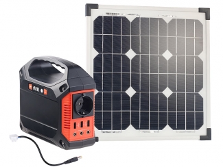 Revolt Powerbank & Solar-Konverter mit 20-W-Solarzelle & Anschlusskabel, 42Ah