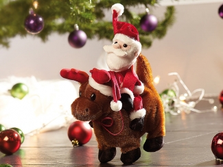 Weihnachtsmann Salto Claus mit Rentier