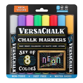VersaChalk - Neon Flüssigkreide Marker 8er Set mit 5 mm Spitze