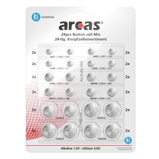 ARCAS AG+CR Knopfzellenset 24-tlg. BP24