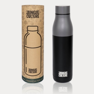 Jungle Culture wiederverwendbare Wasserflaschen aus Edelstahl mit 650 ml in schwarz