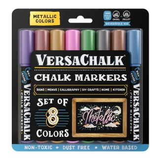 VersaChalk - Metallische Flüssigkreide Marker 8er Set mit 5mm Spitze