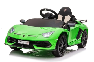 Kinderfahrzeug - Elektro Auto "Lamborghini Aventador SVJ" - Lizenziert - 12V7AH, 2 Motoren -  MP3, Ledersitz +EVA