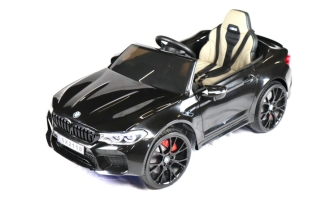 Elektro Kinderfahrzeug schwarz "BMW M5 Drift Version" - Lizenziert - 12V7A Akku, 2 Motoren- 2,4Ghz Fernsteuerung, MP3, Ledersitz+EVA