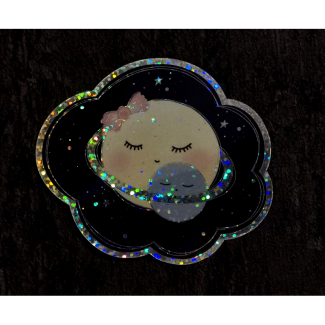 Jabalou wasserfester Hologramm Sticker Glitzer Planet