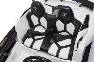 Kinderfahrzeug weiss "Lamborghini Aventador SVJ Doppelsitzer" - Lizenziert - 12V7AH, 2 Motoren- 2,4Ghz Fernsteuerung