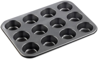 Antihaftbeschichtetes Backblech für 12 Muffins mit 7 cm Durchmesser