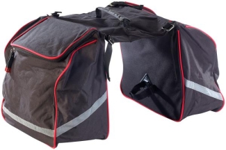 Doppel-Gepäckträgertasche, wasserabweisend, mit Reflektions-Streifen