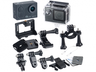 4K-Action-Cam mit UHD-Video bei 24 fps, 16-MP-Sony-Sensor, IP68, WLAN