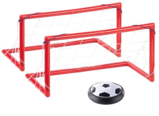 Luftkissen-Indoor-Fussball, LEDs, Möbelschutz, 2 Tore, Batteriebetrieb