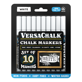 VersaChalk - Weisse Flüssig Kreide Marker 10er Set 3mm Spitze