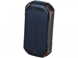 Solar-Powerbank mit 20 Ah, Qi-kompatibel, USB-C, 15 Watt, SOS-Licht, IP54