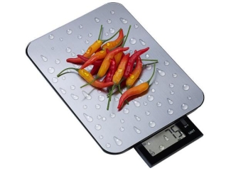 Digitale Edelstahl-Küchenwaage, bis 10 kg, auf 1g genau, IPX5