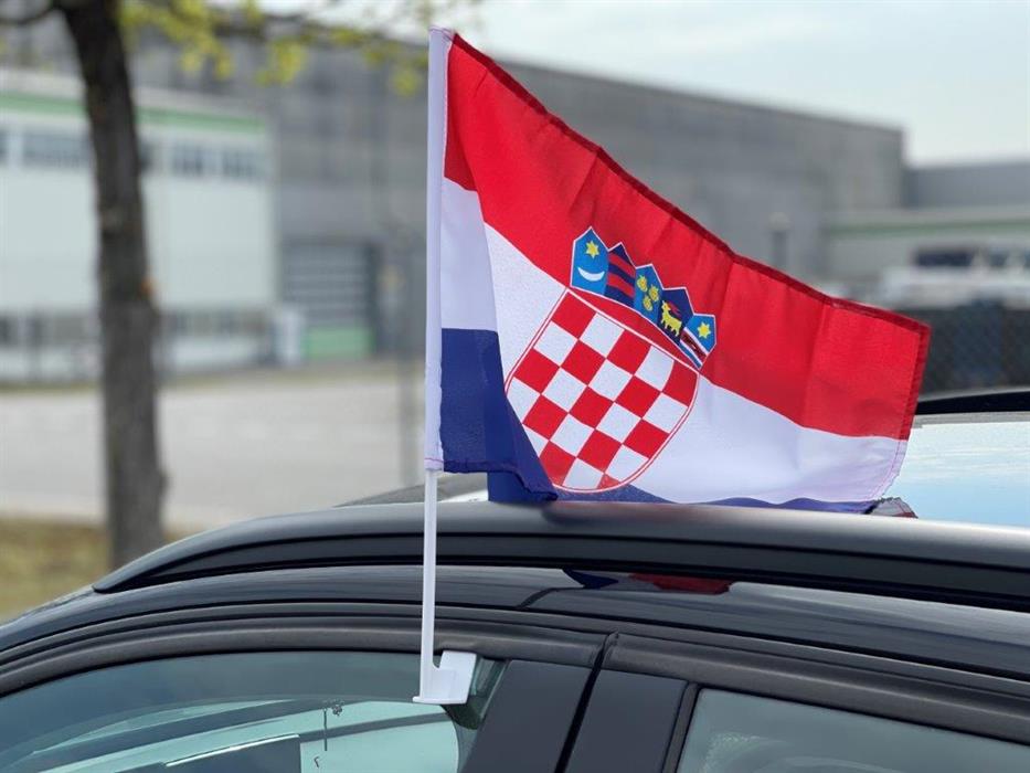  Autofahne - Kroatien 30x45cm / 1 Paar Material: Polyester