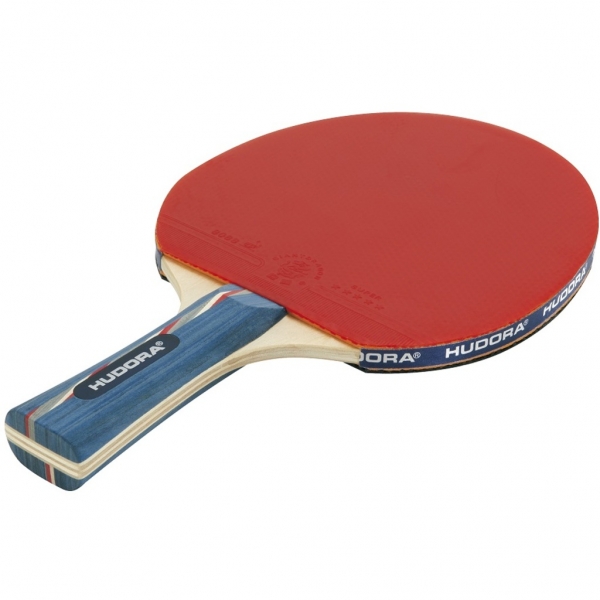 Hudora Tischtennisschläger New Topmaster, Noppen innen, Stärke 1,8 mm (schwarz/rot/blau, 25.7cm × 15.1cm × 2.1cm, 0.206kg)