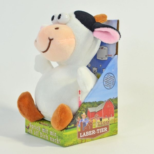 Labertier Laber-Kuh "Rita", die alles nachplappert, inkl. Batterien, 15x12x16,5cm