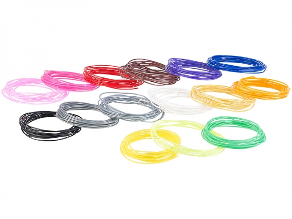 15-farbiges ABS-Filament-Set für 3D-Drucker-Stifte, je 3 m, Ø 1,75 mm