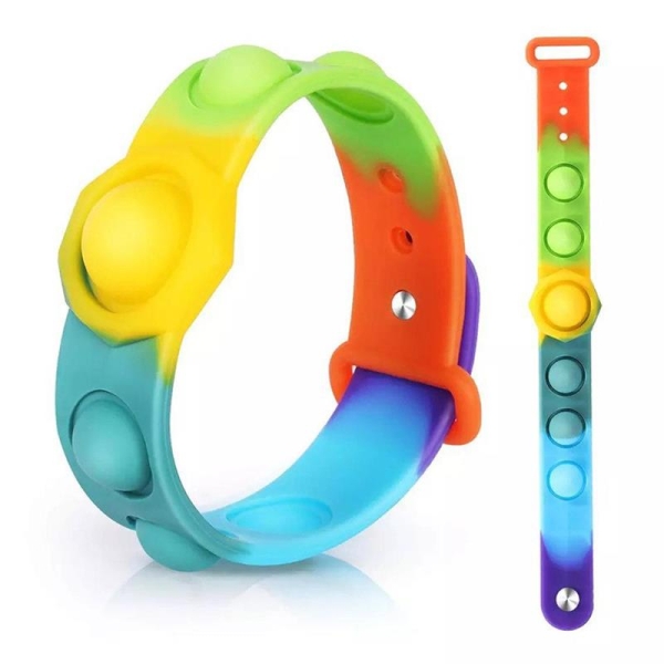 Plopp Up Spielzeug, Push-Pop-Regenbogen-Armband, Fidget-Toy, 24,5x3,2cm
