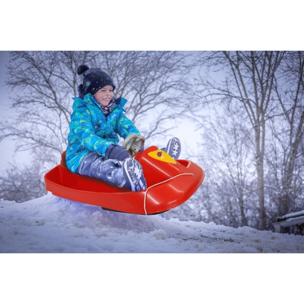 Snow Play Bob Ralley 100 cm rot mit Lenkrad und Bremse