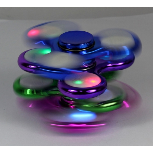 1 Finger-Kreisel fidget spinner LED Licht Chrome Far