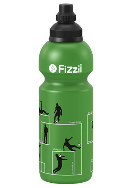 Fizzii Trinkflasche 600ml grün, Spielzüge Fussball
