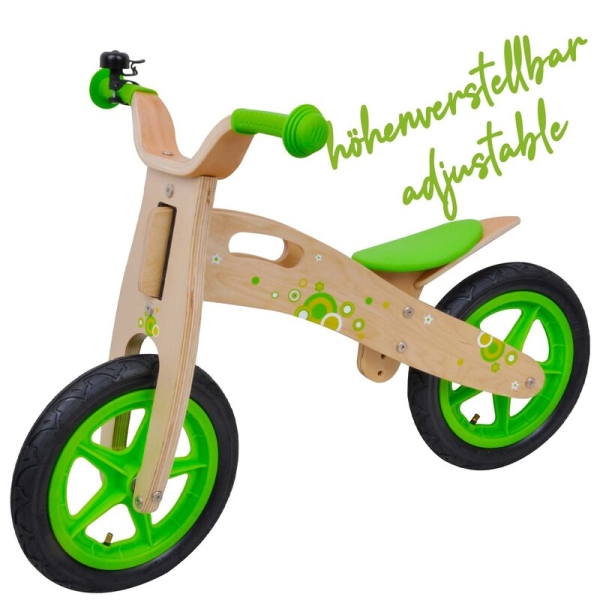 Laufrad Woody Bubble Bike grün braun