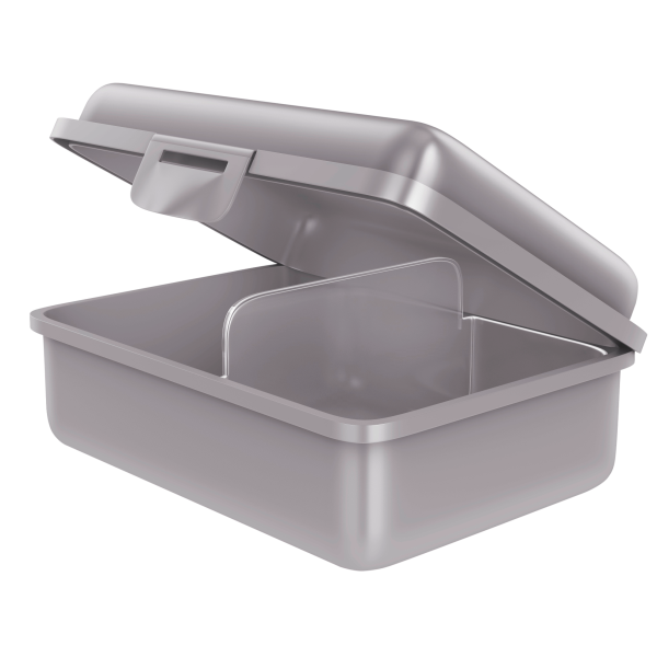 Fizzii Lunchbox mit Trennfach silber Baustelle