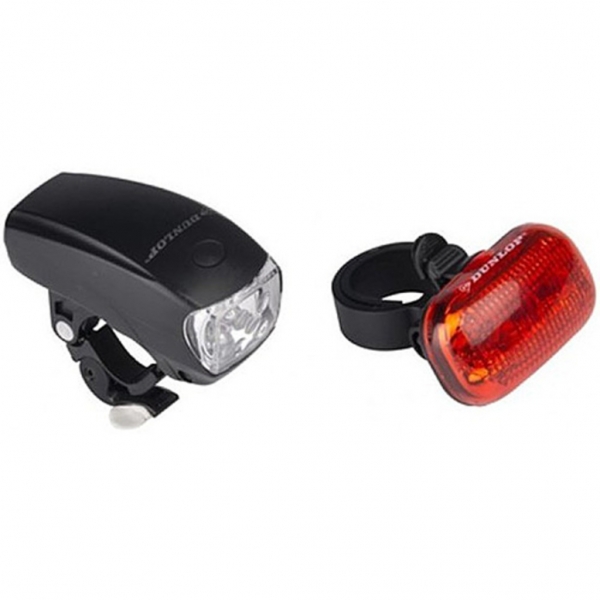 Velolampe Fahrradlicht Dunlop Fahrrad-Lichtset LED vorne und hinten