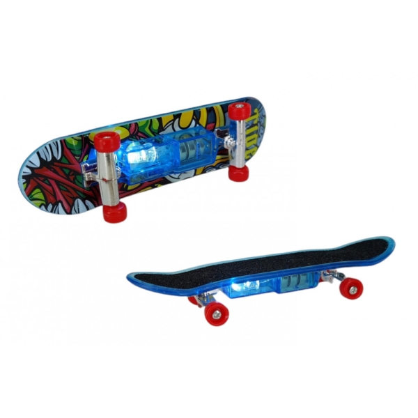 Fingerboard / Skateboard mit LED Licht - im Display