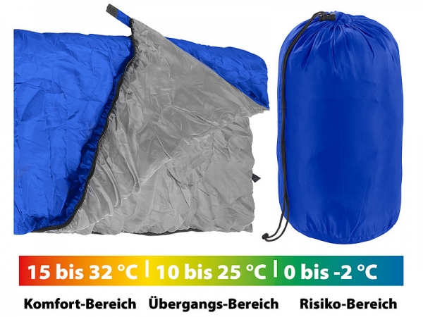 Leichter Decken-Schlafsack,  Hohlfaser-Füllung, 190 x 75 cm