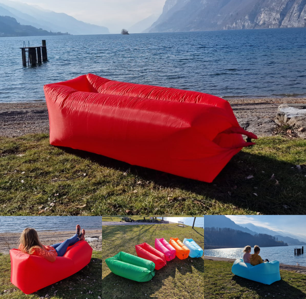 Aufblasbarer Sitz - Liegesack Luftsofa Air Lounge in rot