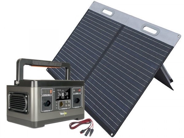 Powerstation & Solar-Konverter mit faltbarem 100-W-Solarpanel, 140Ah/520Wh, 500W