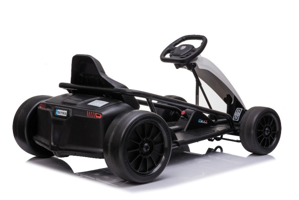 Kinder Elektroauto "E-Gokart" Mit 24V Und Driftfunktion + 2x 12V9AH Akku Und 2 Motoren- Weiss