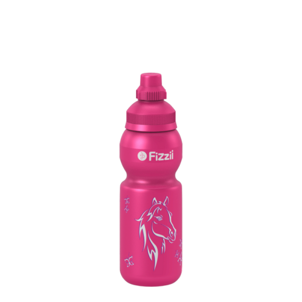Fizzii Trinkflasche 330ml pink, Mini Pferd