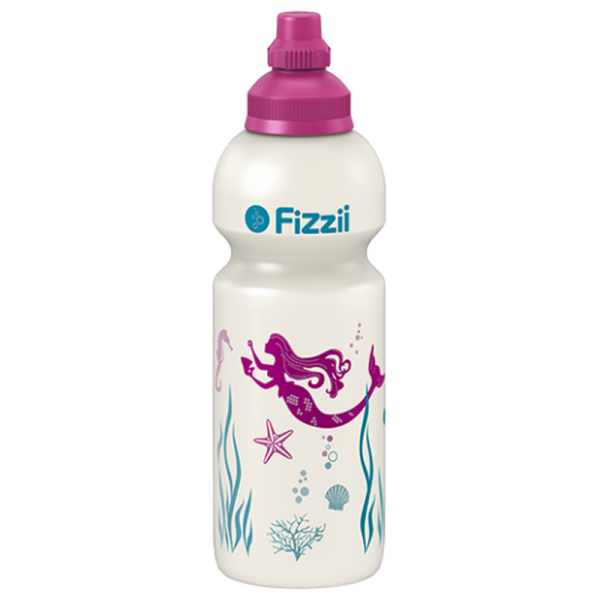 Fizzii Trinkflasche 600ml perlweiss, Meerjungfrau