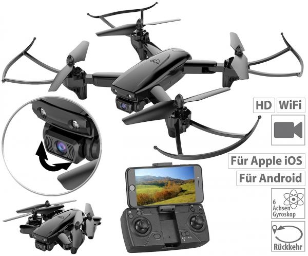 Faltbarer WiFi-FPV-Quadrocopter mit HD Kamera, Optical Flow,App