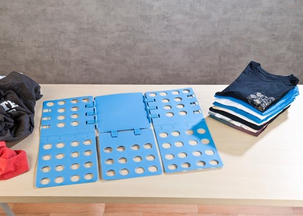 Wäschefaltbrett - Wäsche-Faltbrett für Hemden & Co., 68 x 57 cm, blau, klappbar