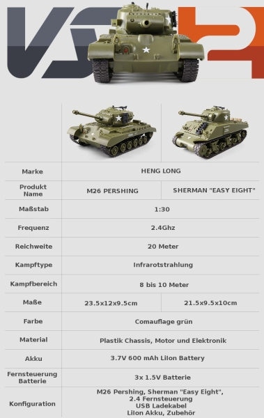 RC Panzer Battle 2er Set - Infrarot Kampfsystem - Gefechtssimulation - 1:30 Von Heng Long